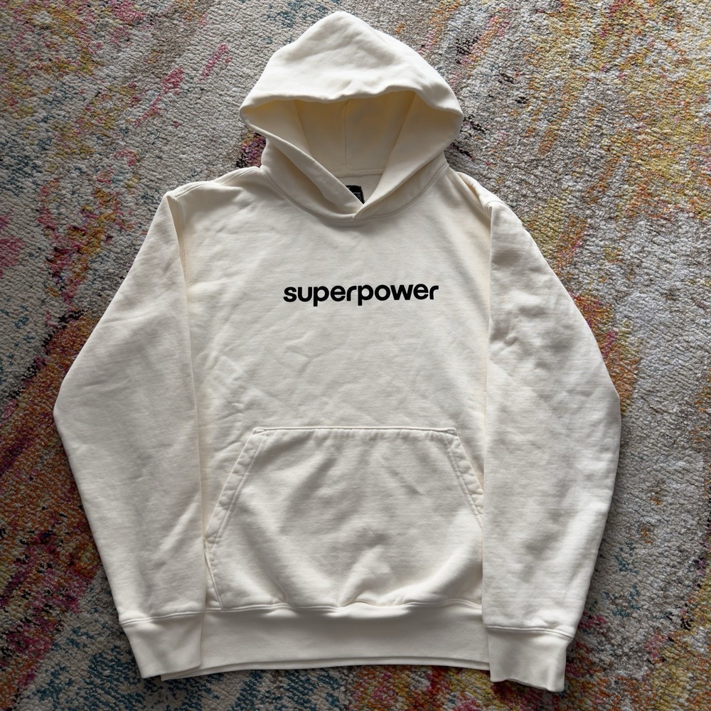 Superpower‎ Labs Bioblanks Hoodie Cream Men's Size M
